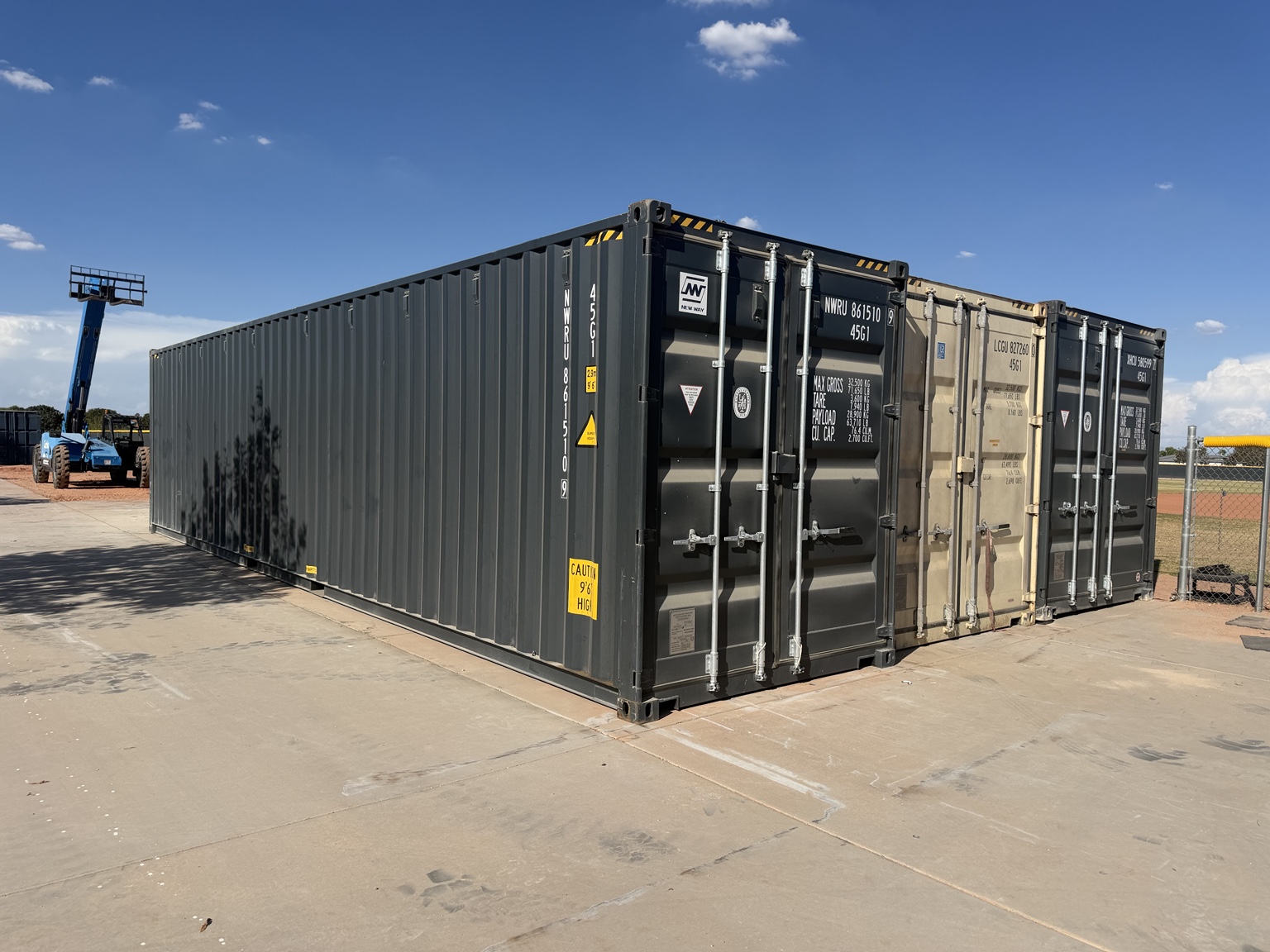 Casteel Baseball locker-room containers onsite beside the baseball field, September 11, 2026, view 2