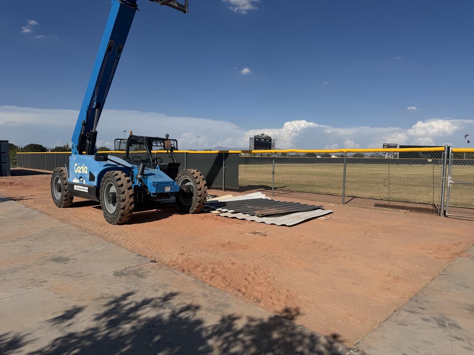 Casteel Baseball locker-room containers onsite beside the baseball field, September 11, 2026, view 3