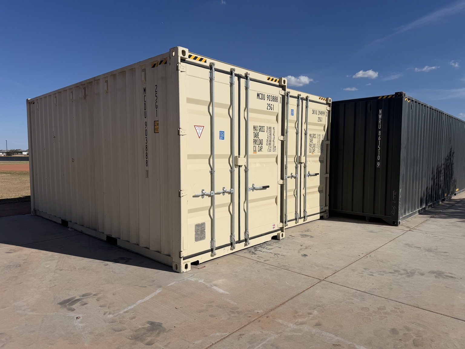 Casteel Baseball locker-room containers onsite beside the baseball field, September 11, 2026, view 4