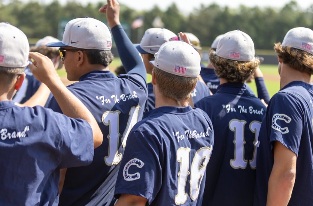 Casteel Baseball players gather before the NHSI quarterfinal