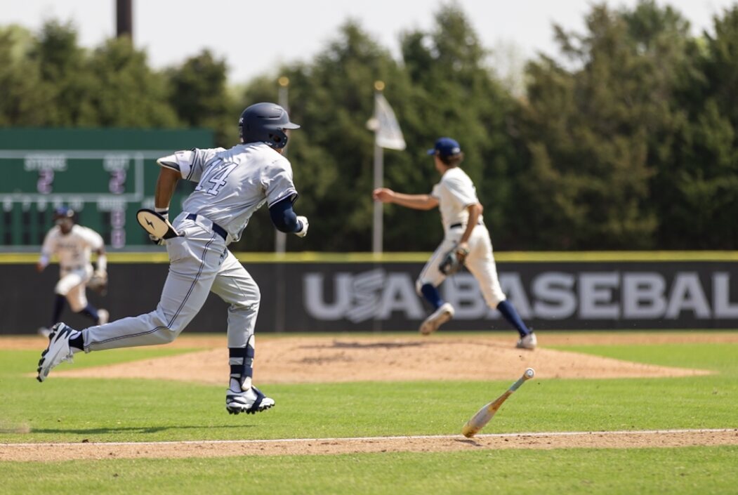 Casteel runner breaks from the batter's box